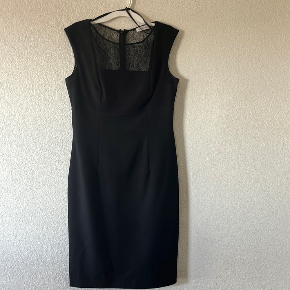 Calvin Klein black sleeveless dress.